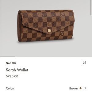 Authentic Louis Vuitton Sarah Wallet